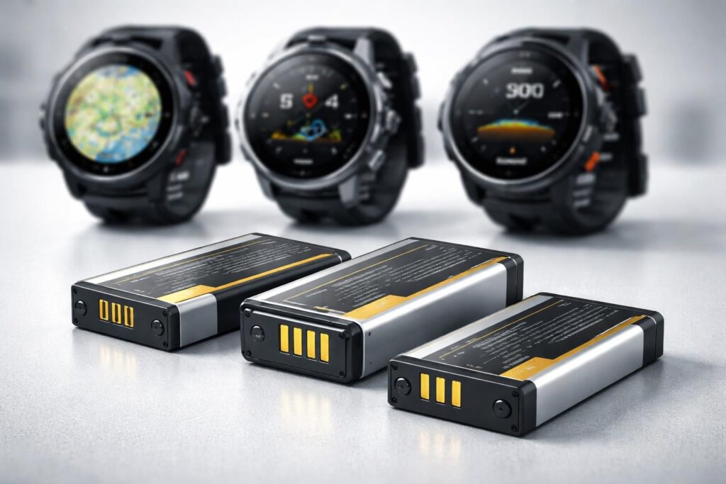 Batteries haute performance pour montres GPS Garmin, Suunto et équipements sportifs connectés