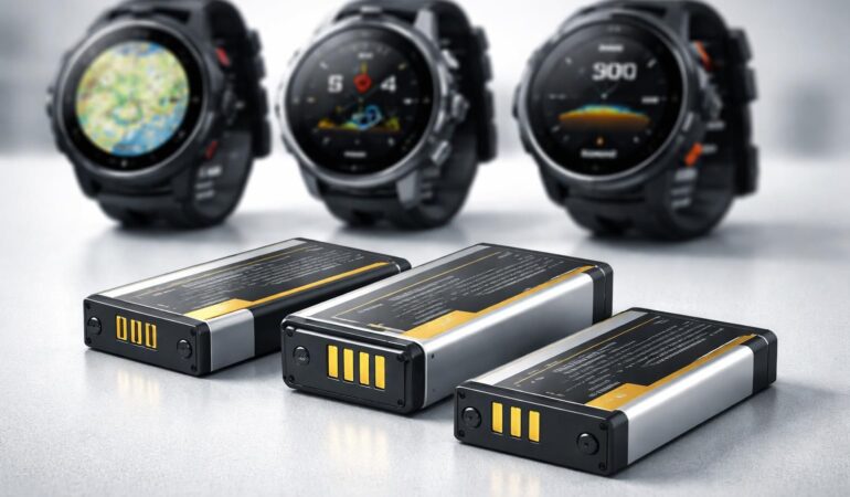 Batteries haute performance pour montres GPS Garmin, Suunto et équipements sportifs connectés Batteries haute performance pour montres GPS Garmin, Suunto et équipements sportifs connectés