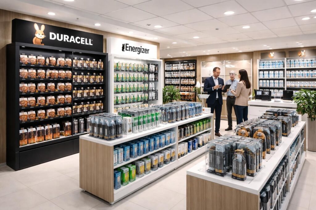 Boutiques batteries électroniques et stratégies BtoB avec distributeurs Duracell et Energizer