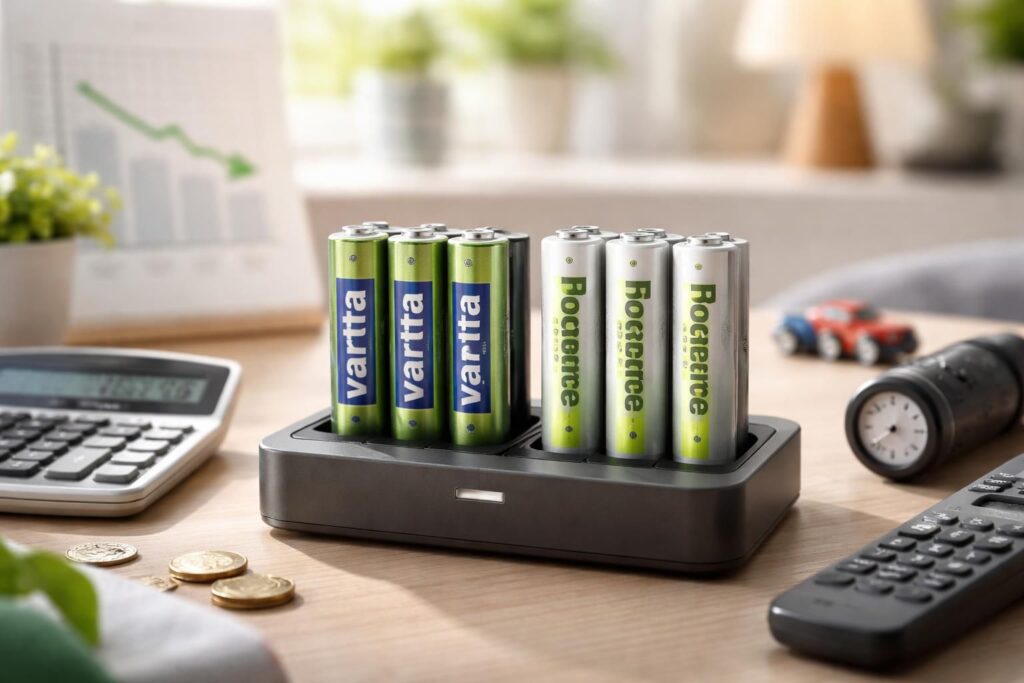 Économiser sur batteries rechargeables avec marques Varta et Panasonic pour réduire coûts long terme