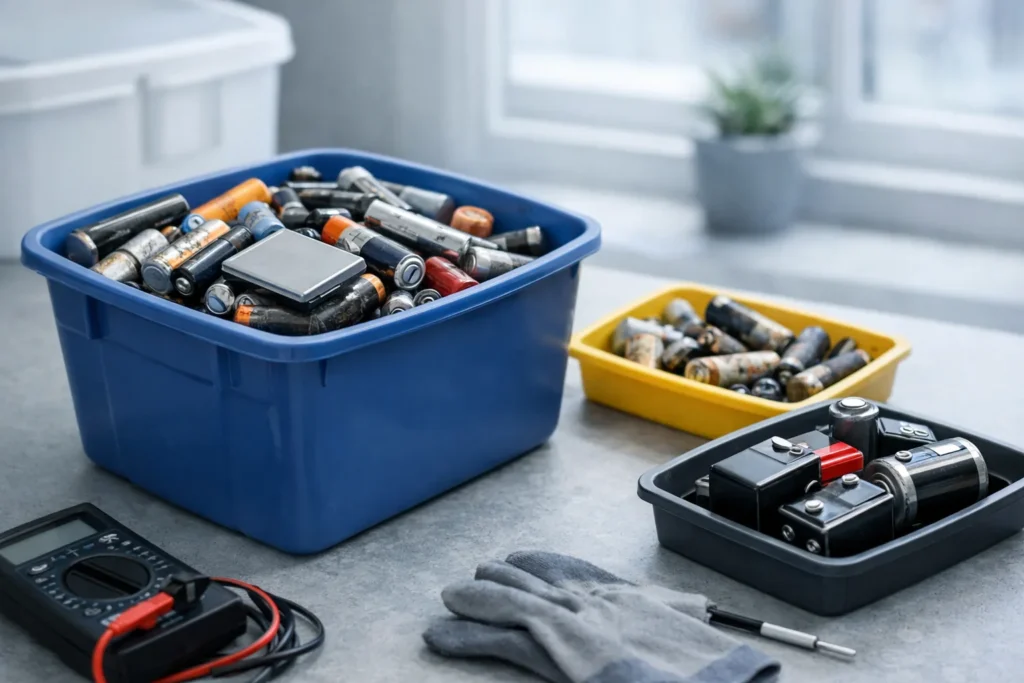 Où finissent les batteries usagées : la filière de collecte